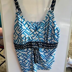 Blue and White Patterned bathing suit top by Apt 9